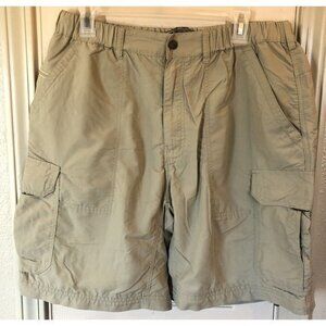 REI Mens LG Tan Cargo Hiking Outdoor Flat Front Shorts